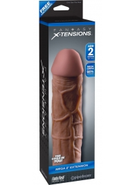 Коричневая насадка Mega 2  Extension - 20,3 см. - Pipedream - в Златоусте купить с доставкой