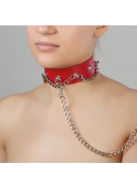Красный ошейник из натуральной кожи - Sitabella - купить с доставкой в Златоусте