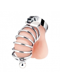 Серебристая клетка для члена Urethral Play Cage - BlueLine - купить с доставкой в Златоусте