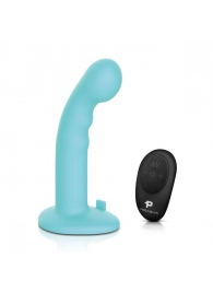 Голубая изогнутая насадка 6in Remote Control Ripple P-Spot G-Spot на черных трусиках - 16 см. - Pegasus - купить с доставкой в Златоусте
