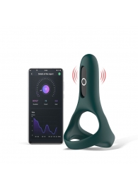 Изумрудное виброкольцо Magic Motion Rise с подхватом мошонки - Magic Motion - в Златоусте купить с доставкой
