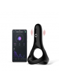 Черное виброкольцо Magic Motion Rise с подхватом мошонки - Magic Motion - в Златоусте купить с доставкой