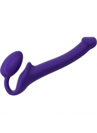 Фиолетовый безремневой страпон Silicone Bendable Strap-On - size S - Strap-on-me - купить с доставкой в Златоусте
