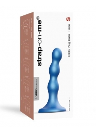 Голубая насадка Strap-On-Me Dildo Plug Balls size S - Strap-on-me - купить с доставкой в Златоусте