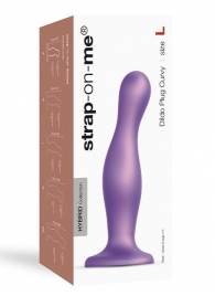 Фиолетовая насадка Strap-On-Me Dildo Plug Curvy size L - Strap-on-me - купить с доставкой в Златоусте