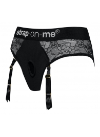 Черные трусики для насадок Diva Lingerie Harness - size S - Strap-on-me - купить с доставкой в Златоусте