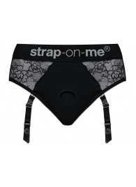 Черные трусики для насадок Diva Lingerie Harness - size S - Strap-on-me - купить с доставкой в Златоусте