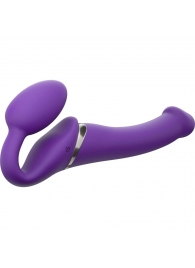 Фиолетовый безремневой вибрострапон Vibrating Bendable Strap-On - size L - Strap-on-me - купить с доставкой в Златоусте