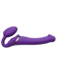 Фиолетовый безремневой вибрострапон Vibrating Bendable Strap-On - size L - Strap-on-me - купить с доставкой в Златоусте