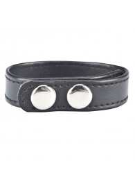 Кольцо на пенис SNAP COCK RING из искусственной кожи на клепках - BlueLine - в Златоусте купить с доставкой