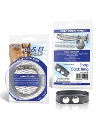 Кольцо на пенис SNAP COCK RING из искусственной кожи на клепках - BlueLine - в Златоусте купить с доставкой