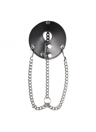 Утяжка для мошонки из искусственной кожи с цепочками PARACHUTE BALL STRETCHER - BlueLine - купить с доставкой в Златоусте