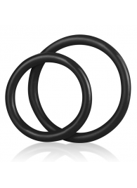 Набор из двух черных силиконовых колец разного диаметра SILICONE COCK RING SET - BlueLine - в Златоусте купить с доставкой