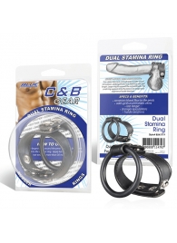 Двойное кольцо выносливости на пенис DUAL STAMINA RING - BlueLine - в Златоусте купить с доставкой