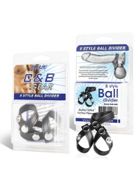 Разделитель мошонки из искусственной кожи на клепках 8 STYLE BALL DIVIDER - BlueLine - купить с доставкой в Златоусте