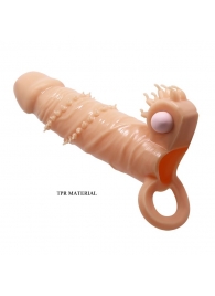 Телесная удлиняющая вибронасадка Penis Sleeve Connor - 17 см. - Baile - в Златоусте купить с доставкой