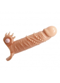 Телесная удлиняющая вибронасадка Penis Sleeve Connor - 17 см. - Baile - в Златоусте купить с доставкой