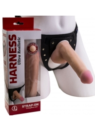 Страпон Harness из двух предметов: трусики с плугом и насадка-фаллос - 17 см. - LOVETOY (А-Полимер) - купить с доставкой в Златоусте