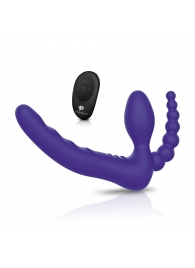 Фиолетовый безремневой страпон с пультом ДУ 7’’ Remote Control Strapless - 24 см. - Pegasus - купить с доставкой в Златоусте
