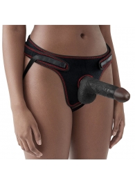 Женский темнокожий страпон Easy Strapon Set 7 Inch - 18 см. - Lovetoy - купить с доставкой в Златоусте