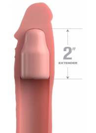 Телесная насадка-удлинитель 2 Inch Silicone X-tension with Strap - 20,3 см. - Pipedream - в Златоусте купить с доставкой
