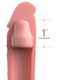Телесная насадка-удлинитель 1 Inch Silicone X-tension - 17,8 см. - Pipedream - в Златоусте купить с доставкой