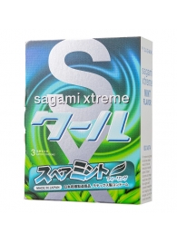 Презервативы Sagami Xtreme Mint с ароматом мяты - 3 шт. - Sagami - купить с доставкой в Златоусте