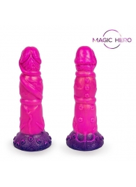 Розовый рельефный фантазийный фаллоимитатор - 20 см. - Bior toys - купить с доставкой в Златоусте