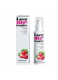 Съедобное согревающее массажное масло Love Me Tender Strawberry с ароматом клубники - 100 мл. - Love to Love - купить с доставкой в Златоусте