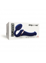 Синий безремневой страпон Multi Orgasm Size S с клиторальной стимуляцией - Strap-on-me - купить с доставкой в Златоусте