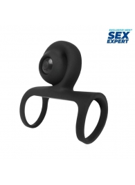 Черная вибронасадка на пенис Sex Expert - Sex Expert - в Златоусте купить с доставкой