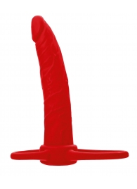 Красная насадка на пенис для двойного проникновения Black Red - 16,5 см. - ToyFa - купить с доставкой в Златоусте
