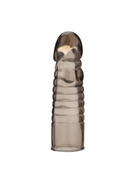 Дымчатая насадка-удлинитель Ribbed Realistic Penis Enhancing Sleeve Extension - 15,2 см. - BlueLine - в Златоусте купить с доставкой