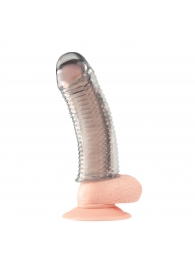 Текстурированная насадка на пенис Clear Textured Penis Enhancing Sleeve Extension - 16,5 см. - BlueLine - в Златоусте купить с доставкой