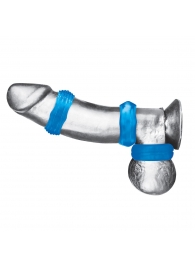 Комплект из трех голубых колец для эрекции 3-Pack Nuts   Bolts Stretch Cock Ring Set - BlueLine - в Златоусте купить с доставкой