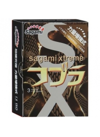 Суженные к основанию презервативы Sagami Xtreme COBRA - 3 шт. - Sagami - купить с доставкой в Златоусте