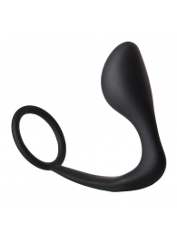 Черное эрекционное кольцо с анальной пробкой Anal Plug With Cockring - Dream Toys - в Златоусте купить с доставкой