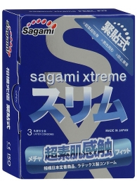 Розовые презервативы Sagami Xtreme FEEL FIT 3D - 3 шт. - Sagami - купить с доставкой в Златоусте