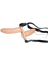 Телесный женский страпон с вагинальной пробкой Strap-On Duo - 15 см. - Orion - купить с доставкой в Златоусте