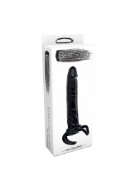 Чёрная насадка-фаллос для двойного проникновения INFLATABLE DILDO SLIM DONG  - 13,5 см. - Toyz4lovers - в Златоусте купить с доставкой