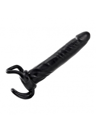 Чёрная насадка-фаллос для двойного проникновения INFLATABLE DILDO SLIM DONG  - 13,5 см. - Toyz4lovers - в Златоусте купить с доставкой