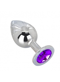 Большой плаг из стали с фиолетовым кристаллом Violet Dream - 9,5 см. - Erotic Fantasy - купить с доставкой в Златоусте