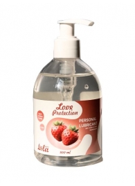 Лубрикант на водной снове Love Protection Strawberry с ароматом клубники - 300 мл. - Lola Games - купить с доставкой в Златоусте