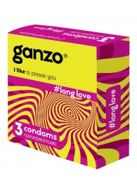 Презервативы с анестетиком для продления удовольствия Ganzo Long Love - 3 шт. - Ganzo - купить с доставкой в Златоусте