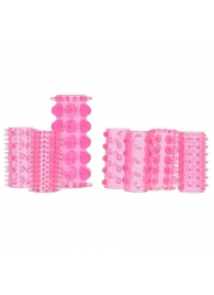 Набор из 7 розовых насадок на пенис ONE-A-DAY PENIS SLEEVES PINK - Seven Creations - в Златоусте купить с доставкой