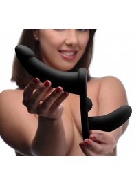 Черный вибрострапон Double Take 10X Double Penetration Vibrating Strap-on Harness - XR Brands - купить с доставкой в Златоусте