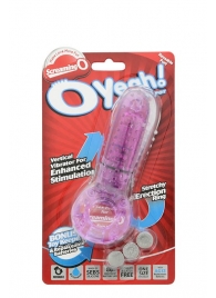 Фиолетовое эрекционное кольцо с вибрацией и пальчиком OYEAH PURPLE - Screaming O - в Златоусте купить с доставкой