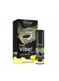 Съедобный жидкий вибратор Dual Vibe! со вкусом лимонного джина с тоником - 15 мл. - ORGIE - купить с доставкой в Златоусте