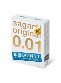 Увлажнённые презервативы Sagami Original 0.01 Extra Lub - 2 шт. - Sagami - купить с доставкой в Златоусте