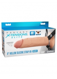 Полый страпон на ремнях 8’’ Hollow Silicone Strap-on - Pipedream - купить с доставкой в Златоусте